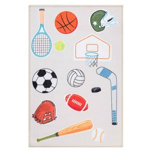 All-Star Non-Slip Kids Playroom Nursery Washable Indoor Area Rug by Blue Nile Mills - 1 of 4