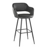 Fixed Faux Leather Contemporary Bar Stool with Low Back and Metal Legs for Home Bar or Kitchen (Set of 2) - 2 of 4