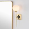 6" 1-Light Sylvie Coastal French Country Iron LED Sconce Brass Gold/White - JONATHAN Y: UL Listed, Glass Shade, Metal Body - 2 of 4
