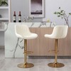 Velvet Bar Stools Set of 2 with Adjustable Height, 360¡ã Swivel, Chrome Footrest, and Metal Legs for Kitchen, Dining, or Bar - 3 of 4