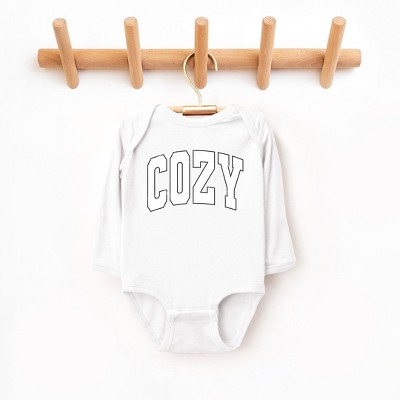 The Juniper Shop Cozy Worn Varsity Baby Long Sleeve Bodysuit