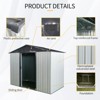 8ft x 4ft Outdoor Metal Storage Shed with Sliding Door and foundation for Backyard, Patio, Lawn - White and Black - 3 of 4