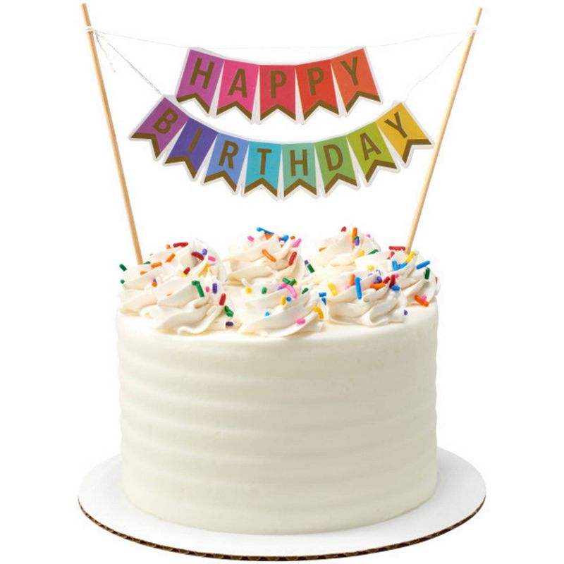 Bakery Crafts Happy Birthday Banner Cake Topper, 4 of 5