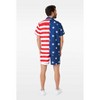 OppoSuits Men's Summer Set - American Flag Printed Top And Shorts - 2 of 4