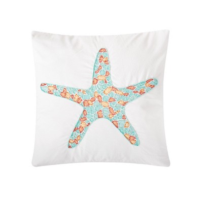 C&F Home 18" x 18" Grand Starfish Beaded Pillow