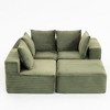 VASIP L-Shaped Modular Compressed Sofa,Space-Saving ,for Living Room, Apartment, No Assembly Required,Green - 3 of 4