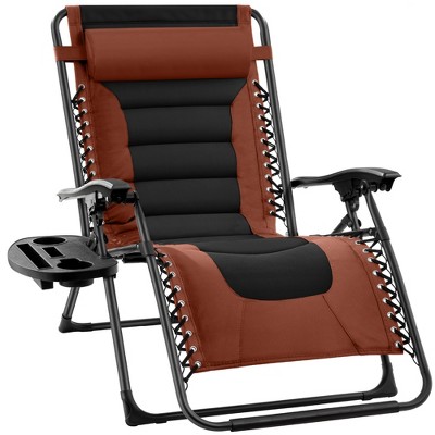 Best Choice Products Oversized Padded Zero Gravity Chair, Folding Outdoor Patio Recliner w/ Side Tray