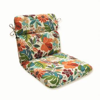 Pillow Perfect Lensing Jungle Outdoor Rounded Corners Chair Cushion Off White