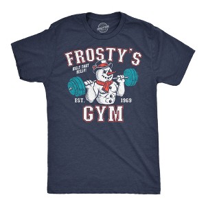 Mens Funny T Shirts Frostys Gym Sarcastic Winter Graphic Novelty Fitness Tee For Men - Crazy Dog Men's T Shirt Gift For Christmas - 1 of 4