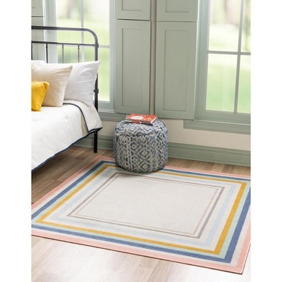 Unique Loom Lotus Guyana Border Indoor Woven Area Rug