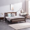 Karl Home Vertical Walnut Queen Size Platform Bed Frame with Headboard - 3 of 4