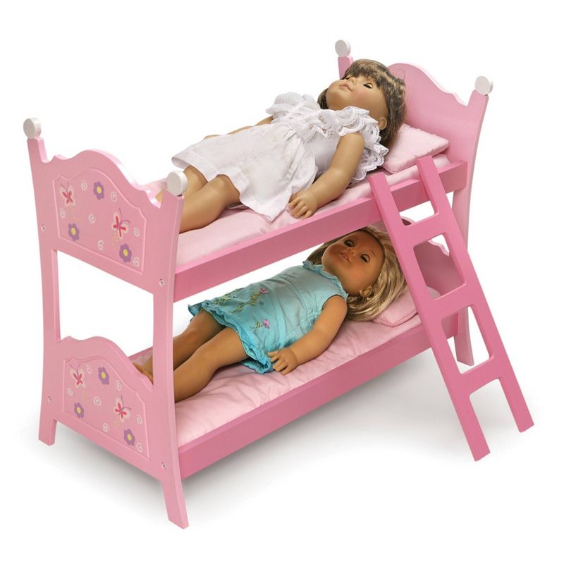 Badger Basket Blossoms & Butterflies Doll Bunk Beds with Ladder, 4 of 6