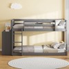 NicBex Twin Over Twin/Full Over Full Bunk Bed with Built-in Design and Fence,Loft Bed with 4 Drawers and 3 Shelves for Bedroom,White/Gray/Espresso - 2 of 4
