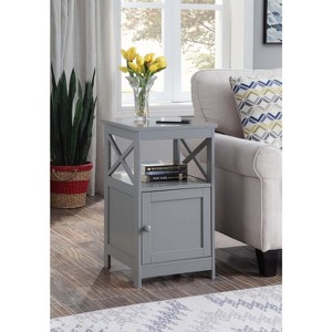 HomeStock Belmont End Table with Cabinet and Open Shelves, Functional Storage Accent Table with Modern Design for Magazines, Blankets, Electronics - 1 of 4