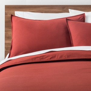 Red Easy Care Solid Duvet Cover Set (King) - Made By Design