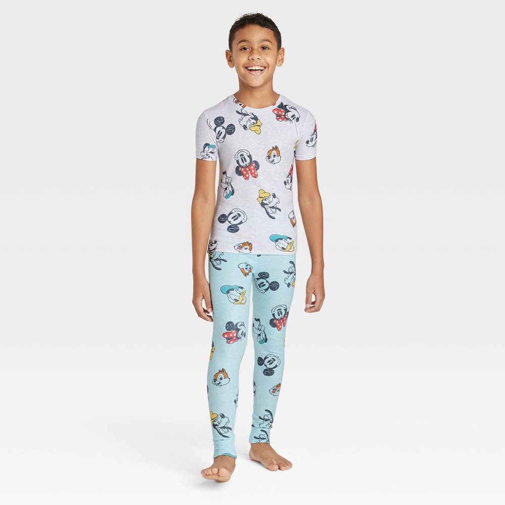Photos - Other Textiles Disney Boys'  Mickey & Friends 2pc Sleep Pajama Set - Gray 6 