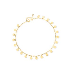 Ross-Simons Italian 14kt Yellow Gold Circle-Station Anklet Size 9 - 1 of 3