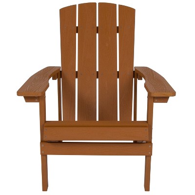 Charlestown Teak Poly Resin Adirondack Chair Set for Outdoor Relaxation