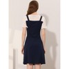 Allegra K Women's Contrast Button Decor Short Sleeve Chiffon Summer Dresses - 4 of 4
