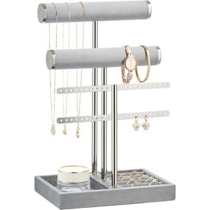 3 Tier Bracelet Holder Display - Detachable T Bar Bracelet Holder, Jewelry Holder Organizer - 1 of 4