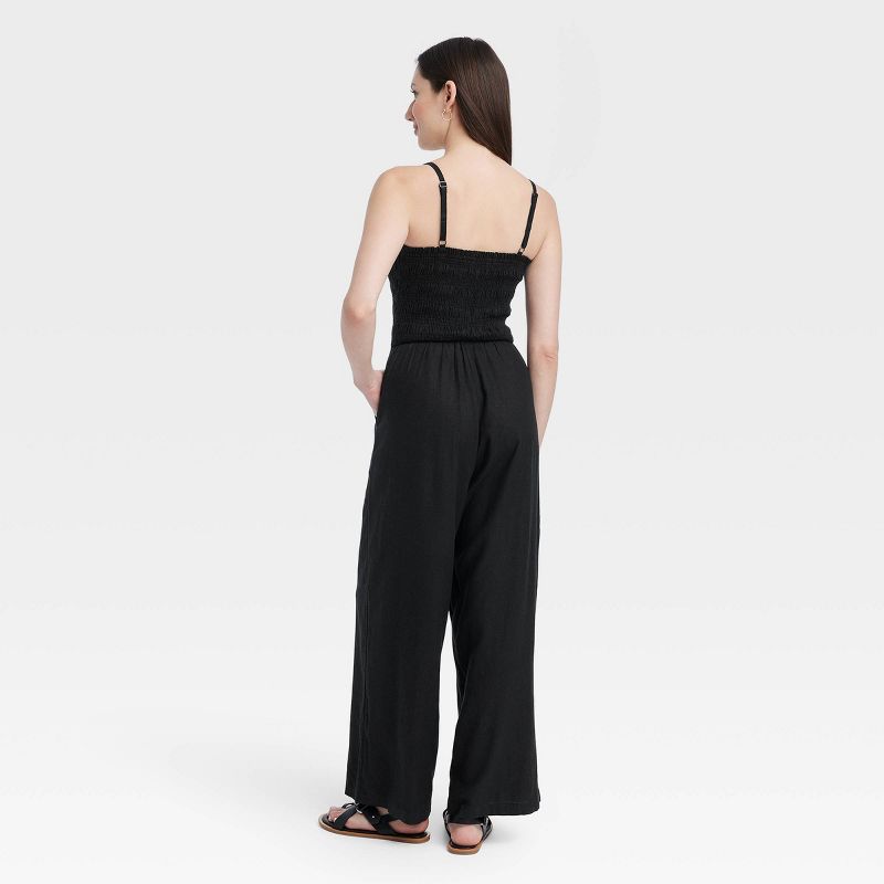 Women's Smocked Linen Maxi Jumpsuit - Universal Thread™, 3 of 8