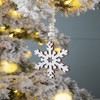 SEVOBAL Tree Ornaments Set of 12 Intricate Snowflake Hanging Decor with Frosted Finish Christmas Display Accents, White, 9.8"*4.7"*0.6" - 3 of 4
