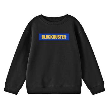 Blockbuster Logo with Blue Background Junior's Black Sweatshirt