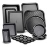 NutriChef Deluxe Nonstick Carbon Steel Stackable 10 Piece Kitchen Oven Bakeware Set with Roasting Pan, Cake Pan, and More, Gray (2 Pack) - 2 of 4