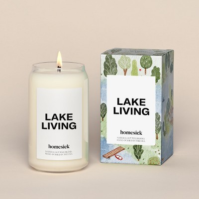 13.75oz Glass Jar Citron Lime "Lake Living" Candle - Homesick Candles, Soy Wax Blend, 60-80hr Burn Time