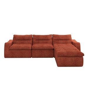 TiramisuBest Modular Right Sofa Seat–L-Shaped Lazy Floor Couch,Compressed Beanbag-Style Sofa with Ergonomic Design,No Assembly Required–Beige - 1 of 4