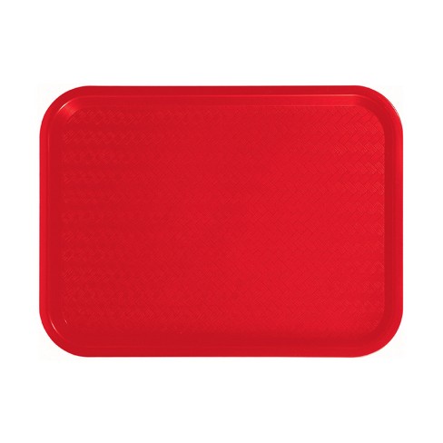 Winco Cafeteria Fast Food Tray, Plastic, Red, 12 x 16 - Pack of 6