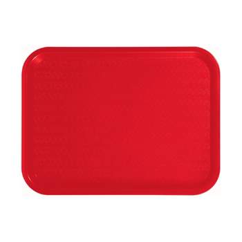 Winco Cafeteria Fast Food Tray, Plastic, Red, 12" x 16" - Pack of 6