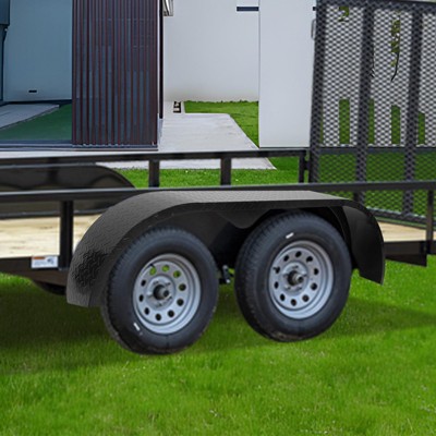 Trailer Fenders, 66" x 9.1" x 20" Steel Plate Tandem Axle Trailer Fenders, Heavy Duty Tandem Round Trailer Fenders,2PCS