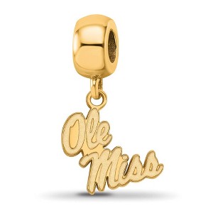 Black Bow Jewelry 14k Yellow Gold Plated Sterling Silver Mississippi Rebels NCAA Bead Charm - 1 of 4
