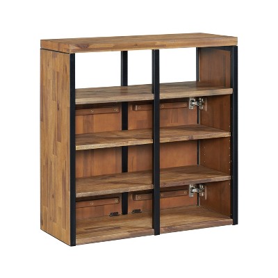 Lloyd 31" Wide Rustic Industrial Metal Frame Shoe Storage Cabinet