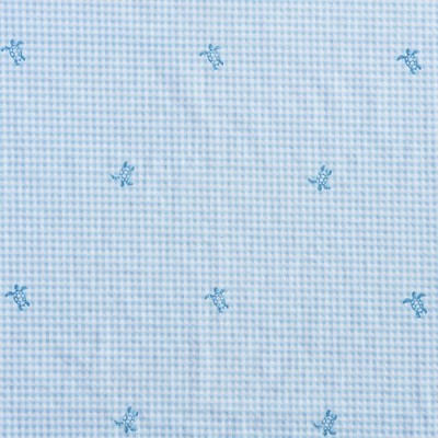 Blue Cotton Percale Queen Sheet Set with Turtle Print