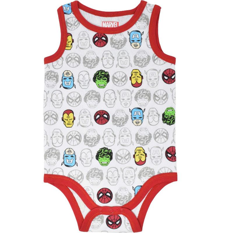 Marvel Avengers Captain America Iron Man Hulk Spider-Man 5 Pack Bodysuits Multicolor , 4 of 10