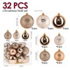Aoibox Christmas Ornaments Set Champagne Shatterproof Ball Ornaments 32 Piece Pack for Tree Decor 1.57in 2.36in 3.15in Assorted Textures - 2 of 4