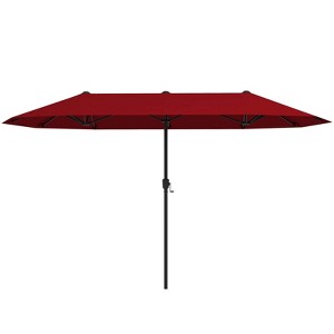 Costway 13 FT Large Patio Umbrella Outdoor Double-Sided Table Market Umbrella for Garden Beige/Brown/Gray/Navy/Orange/Wine - 1 of 4