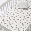 Crib Fitted Sheets Elephant and Gray Solid - Cloud Island™ Gray 2pk - image 2 of 4