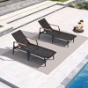 PURPLE LEAF Outdoor Chaise Lounge Chair Set of 2 Patio Pool Lounger Chairs with Wooden Armrest Sunbathing Tanning Recliner for Outside Backyard - 2 of 4