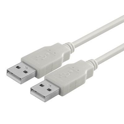 INSTEN USB 2.0 Type A to A Cable M / M, 6 FT / 1.8 M, White