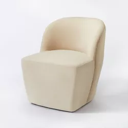 Pasadena Swivel Accent Chair Light Beige Velvet - Threshold™ designed with Studio McGee