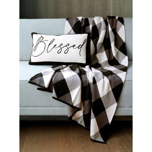 Shiraleah Anderson Black and White Plaid Throw - 1 of 4