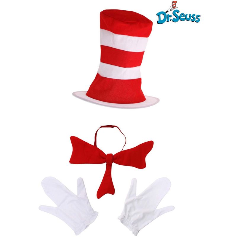 HalloweenCostumes.com    Dr. Seuss Cat in the Hat Costume Accessory Kit for Kids, Black/White, 3 of 6
