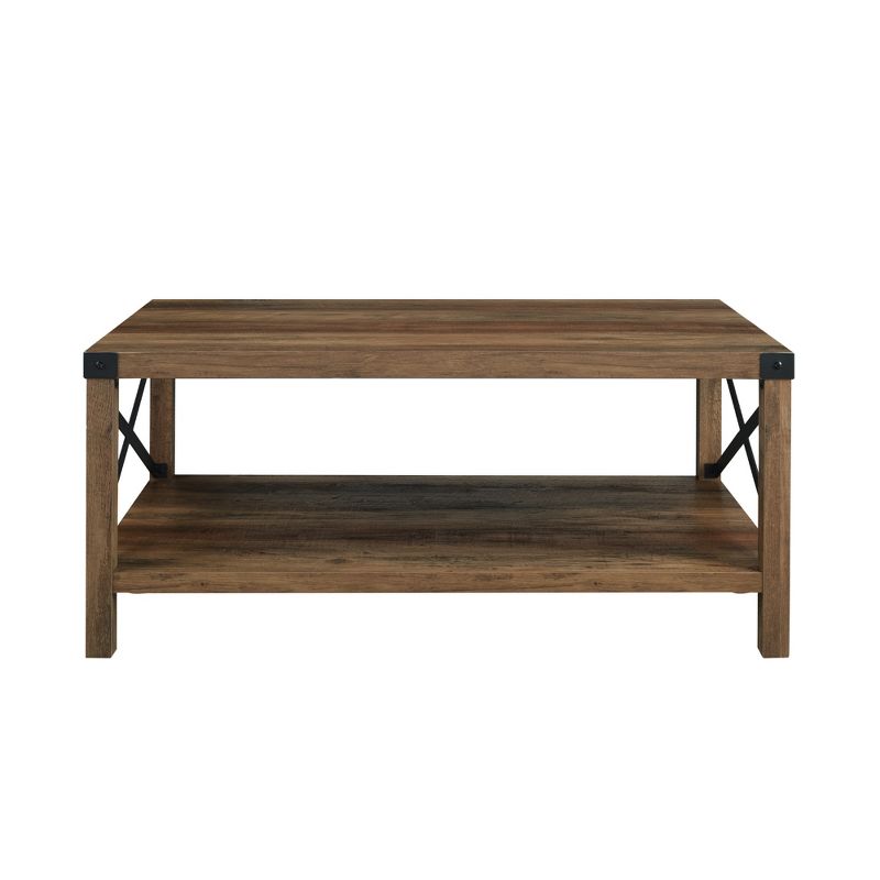 Sophie Rustic Industrial X Frame Coffee Table - Saracina Home, 6 of 17
