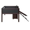 Sapphtopaz Twin Size Loft Bed with 2 Storage Boxes,Kids Bed Frame with Slide & Climbing Frame,Toddler Bed with Blackboard for Kids,Boys&Girls - 2 of 4