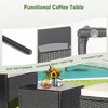 Tangkula 5PCS Outdoor Rattan Wicker Sofa Set Patio Conversation Set w/ 2 Ottomans - 3 of 4