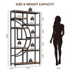 all Industrial Bookshelf, Wood Open Display Shelf, Moon Design Bookshelf with 9 Tiers, Storage Rack - 2 of 4