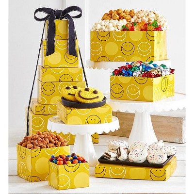 The Popcorn Factory Smiley Face 6 Tier Gift Tower